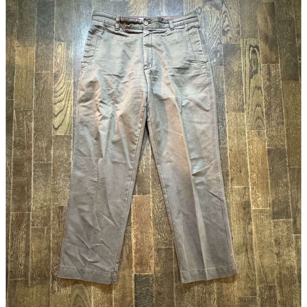 Izod Chino Pants Tan 100% Cotton Men's Size 36x34‎ Creased Leg High Rise